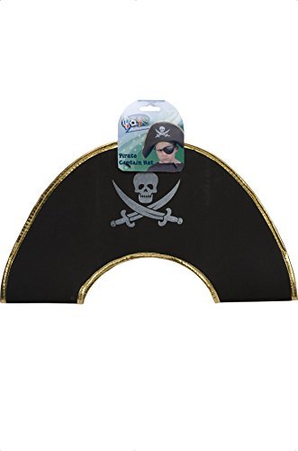 Smiffys Pirate Captain Hat, Black