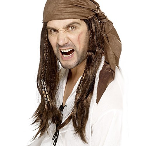 Smiffys Buccaneer Pirate Wig, Brown