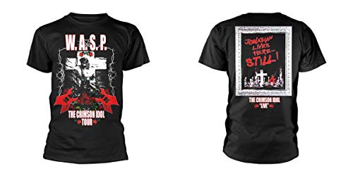 W.A.S.P. - CRIMSON IDOL TOUR BLACK T-Shirt, Front & Back Print Medium - CRIMSON IDOL TOUR