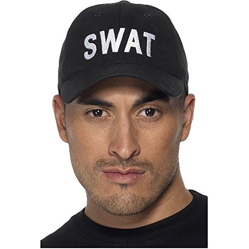 Smiffys SWAT Baseball Cap, Black
