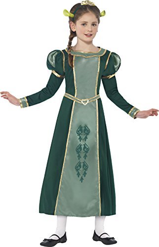 Smiffys Shrek Princess Fiona Costume, Green (Size M) - Shrek Princess Fiona Costume, Green, With Dress, Tiara Headband & Ears