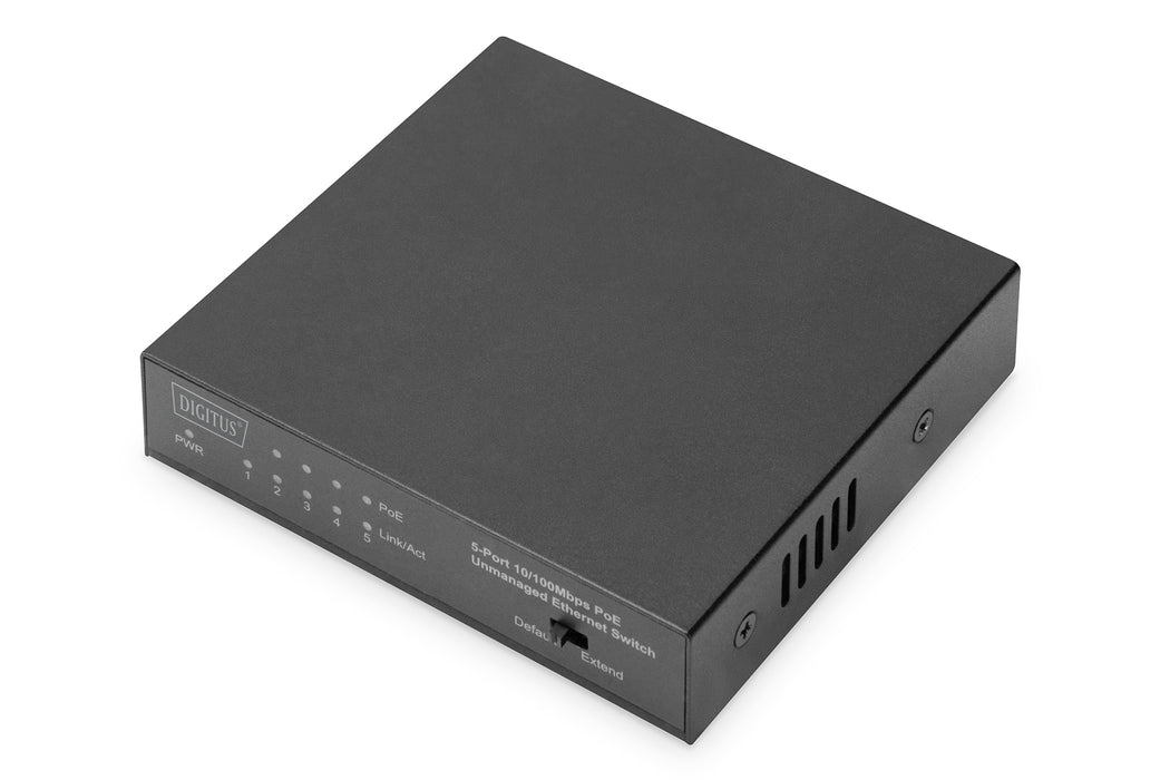 Digitus Fast Ethernet PoE Switch 4-port PoE + 1-port uplink, 60W PoE Budget
