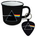 Pink Floyd Mug and Keyring Set in Presentation Gift Box (Dark Side of The Moon Design) 11oz Ceramic Campfire-Style Mug and Woven Key Fob - Official Merchandise