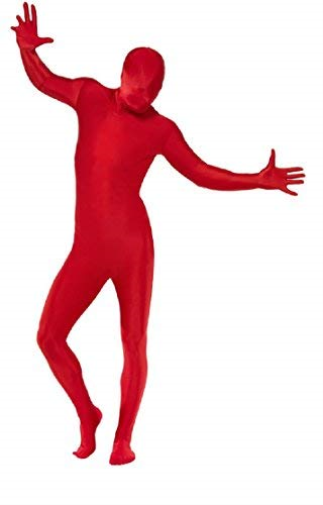 RED 2ND SKIN SUIT - FANCY DRESS COSTUME (SIZE: M)