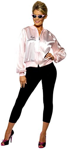 Grease Pink Ladies Jacket, Pink, With Embroidered Logo Women's Costumes