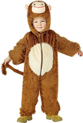 Monkey Costume, Brown, includes Jumpsuit with Hood -  (Size: Small Age 4-6)