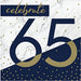 Ln 12/16Ct 2P 65 Navy & Gold Milestone Bkf. Tovagliolo Carta 33 X 33 Cm N. 65 Navy & Gold