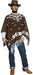 Deluxe Authentic Western Wandering Gunman Costume, Brown, with Poncho, Vest, Faux Shirt & Neckscarf Men's Costumes
