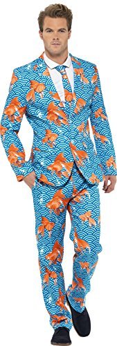 Smiffys Goldfish Suit, Blue (Size XL) - `Goldfish Suit, Blue, with Jacket, Trousers & Tie -  (Size: XL)`