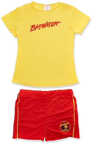 Smiffys Baywatch Beach Costume, Yellow (Size M) - `Baywatch Beach Costume, Yellow, with Top & Shorts -  (Size: M)`