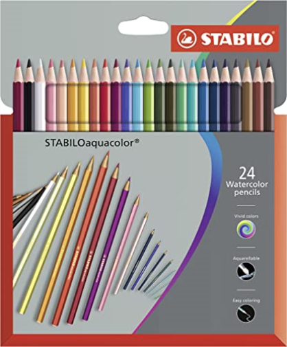 Stabilo Aquacolor Astuccio In Cartone Da 24 Col.Ass. (Design Grigio