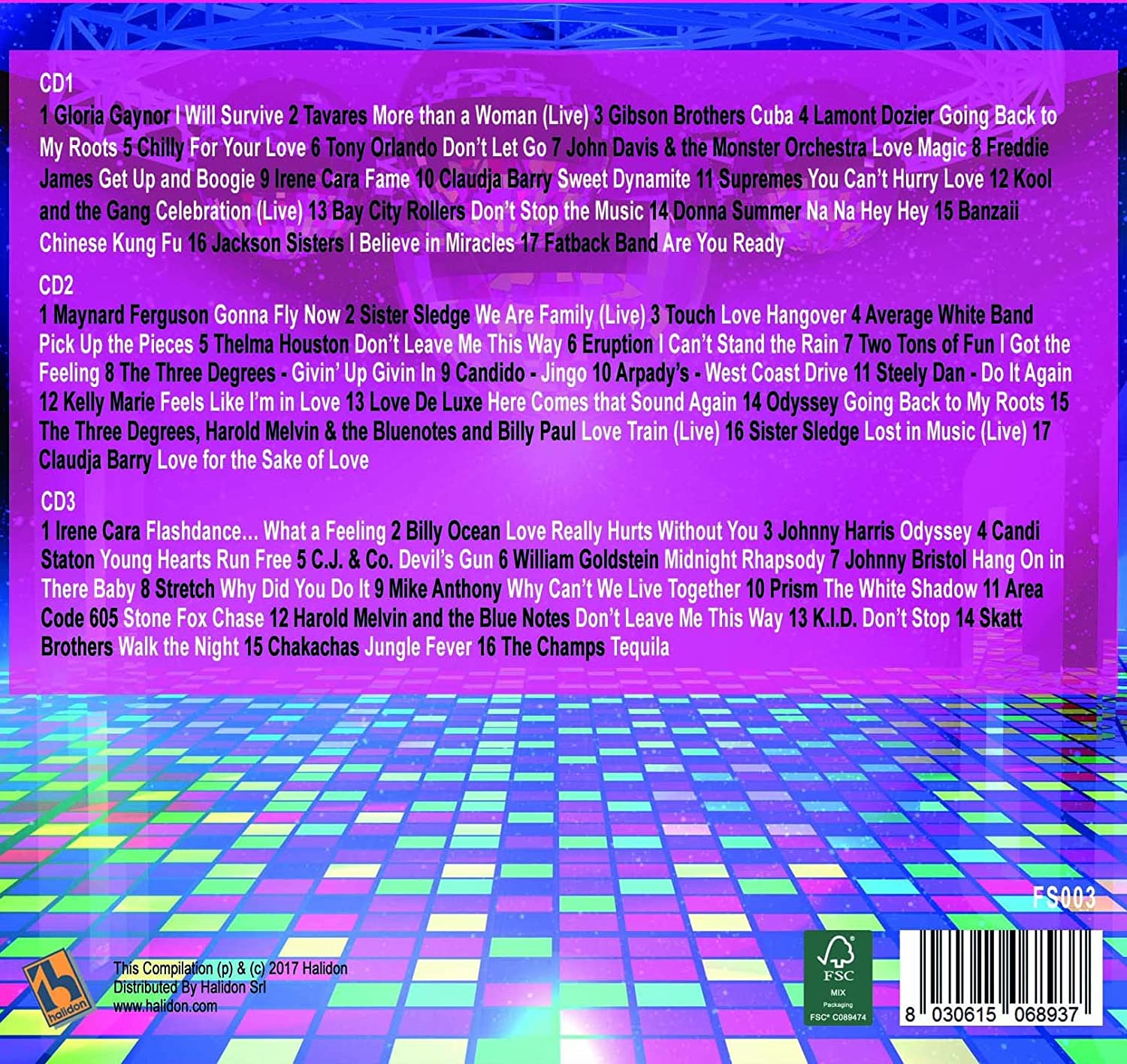3CD 50 Songs Disco Music, Gloria Gaynor, Donna Summer, Dance Music, Disco Music