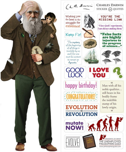 Unemployed Philosophers Guild Charles Darwin Quotable Notable Sticker Quotes Greeting Card