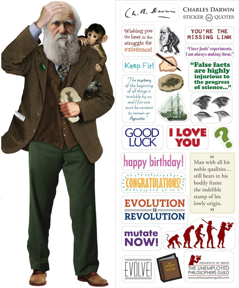 Unemployed Philosophers Guild Charles Darwin Quotable Notable Sticker Quotes Greeting Card