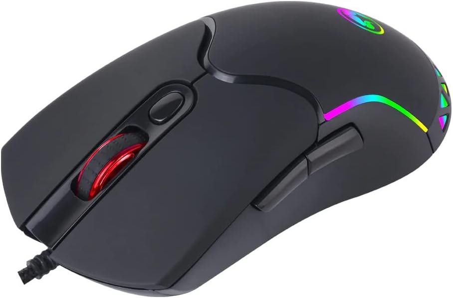 Marvo M359 800-3200 DPI Wired Gaming Mouse with RGB Lighting, Black