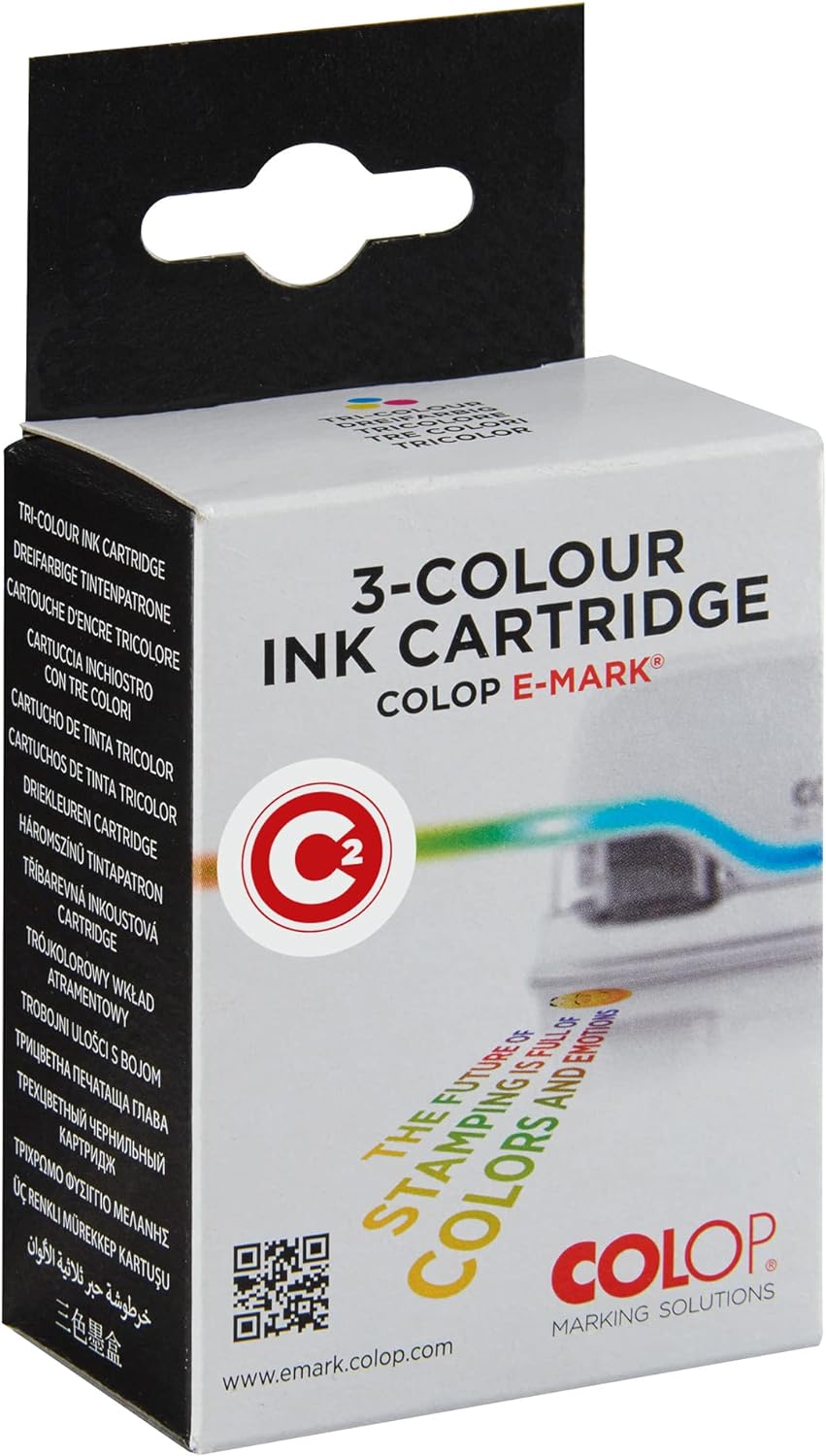 COLOP - COLOP e-mark Water-based (C2) Tri-Colour Ink Cartridge for Multicolour Imprints - 1 Piece