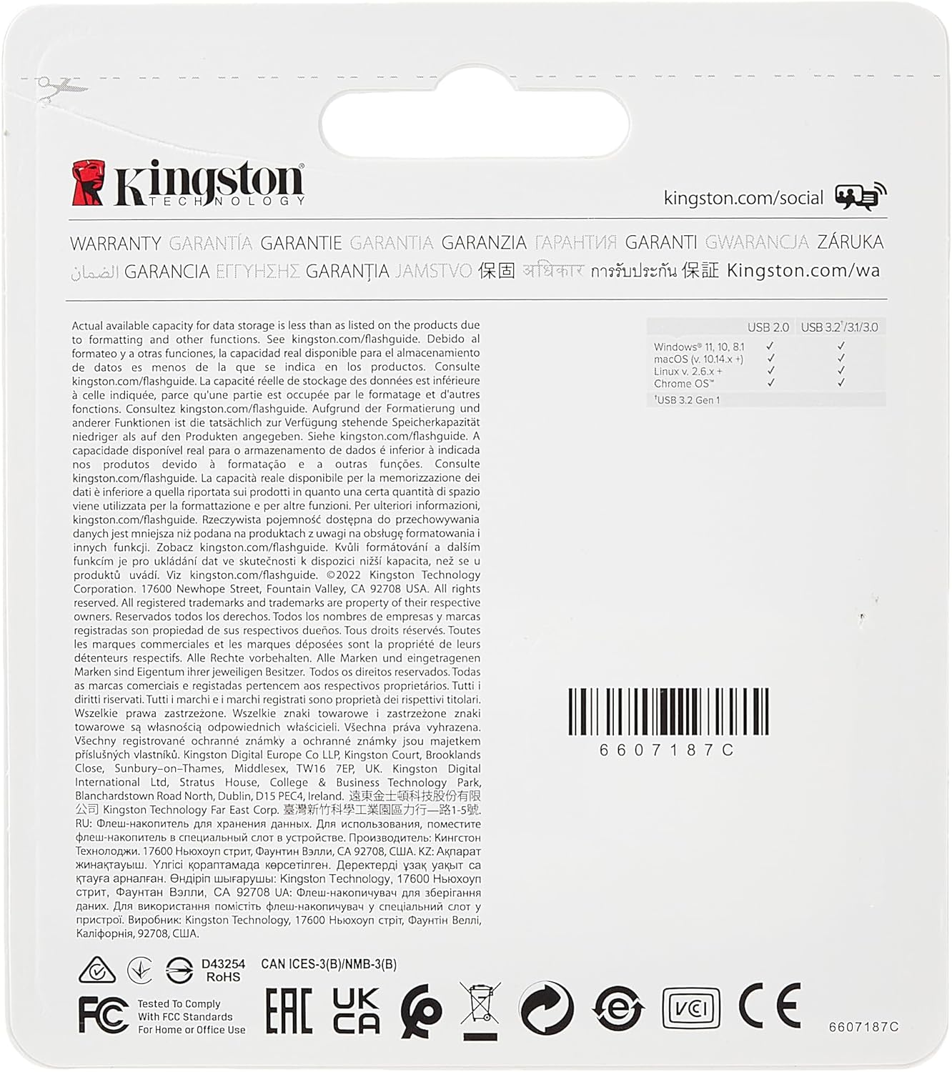 Kingston DataTraveler Micro USB Flash Drive 64GB 200MB/s Metal USB 3.2 Gen 1 - DTMC3G2/64GB