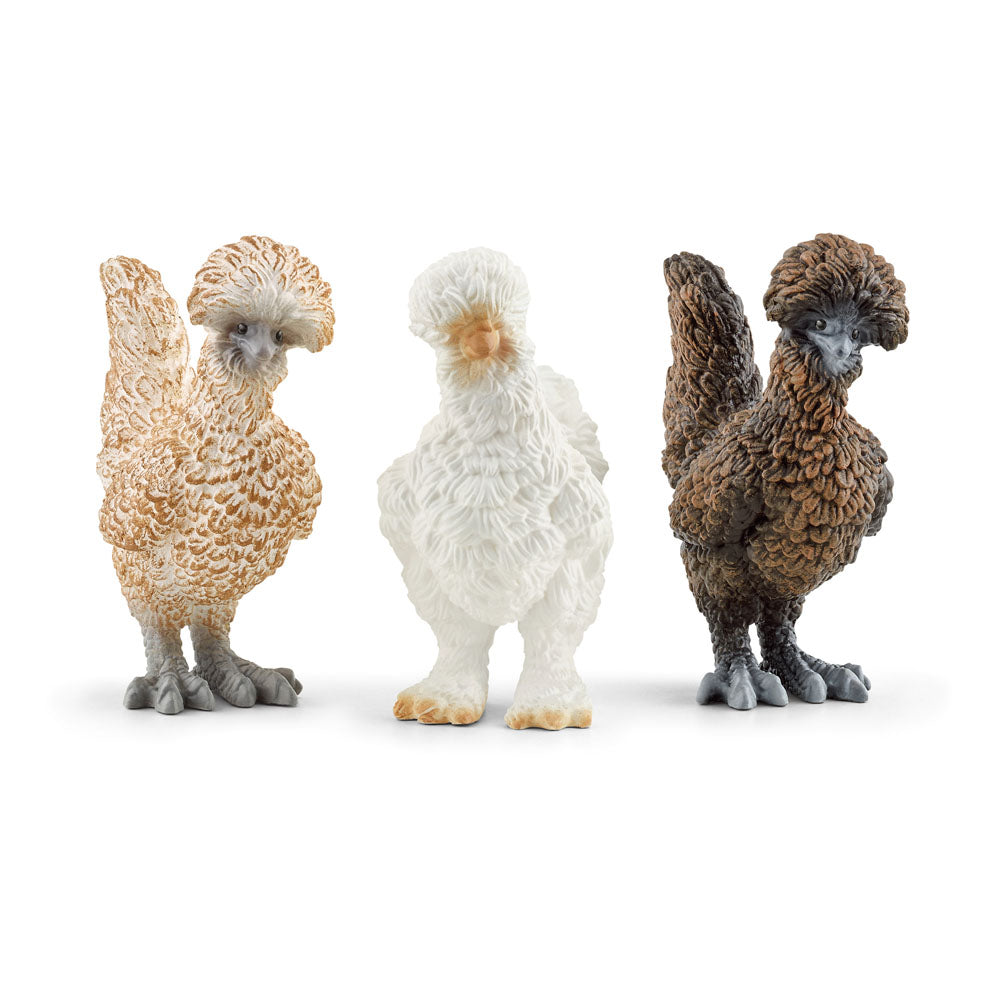schleich FARM WORLD 42574 Bauernhof Realistisches Hühner Spielset - 3-Teiliges Tiere Spielset mit Hühnerfiguren - Fantasievolles Bauernhof Spielzeug für Mädchen und Jungen ab 3
