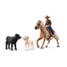 SCHLEICH Farm World 42578 Rodeo Calf Adventure Playset - Cowboy Rodeo Rider Figurine with Horse, Cow, and Dog, Realistic Western Rodeo Animal Figures and Accessories, Farm Playset for Boys and Girls