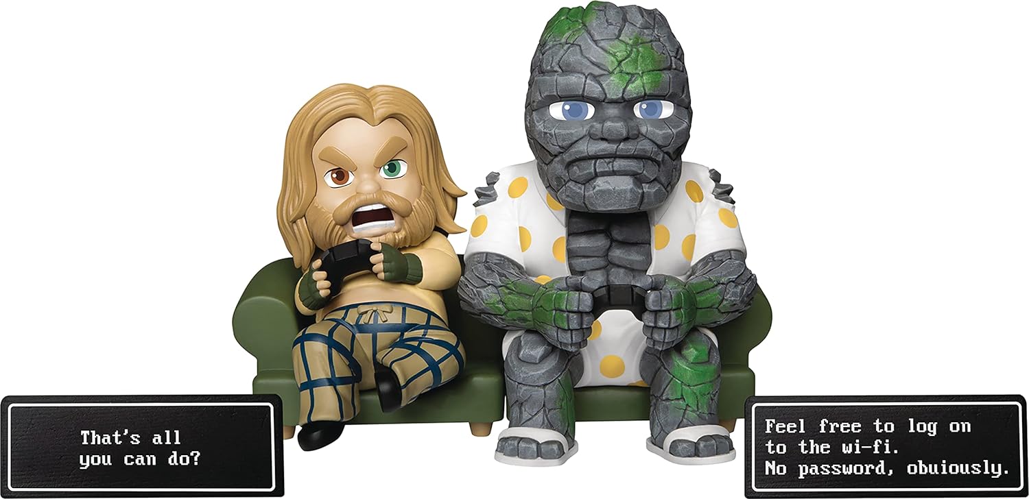 Beast Kingdom San Diego Comic-Con 2021 Exclusive Avengers: Endgame: Bro Thor & Korg MEA-025 Mini Egg Attack Figure, Multicolor