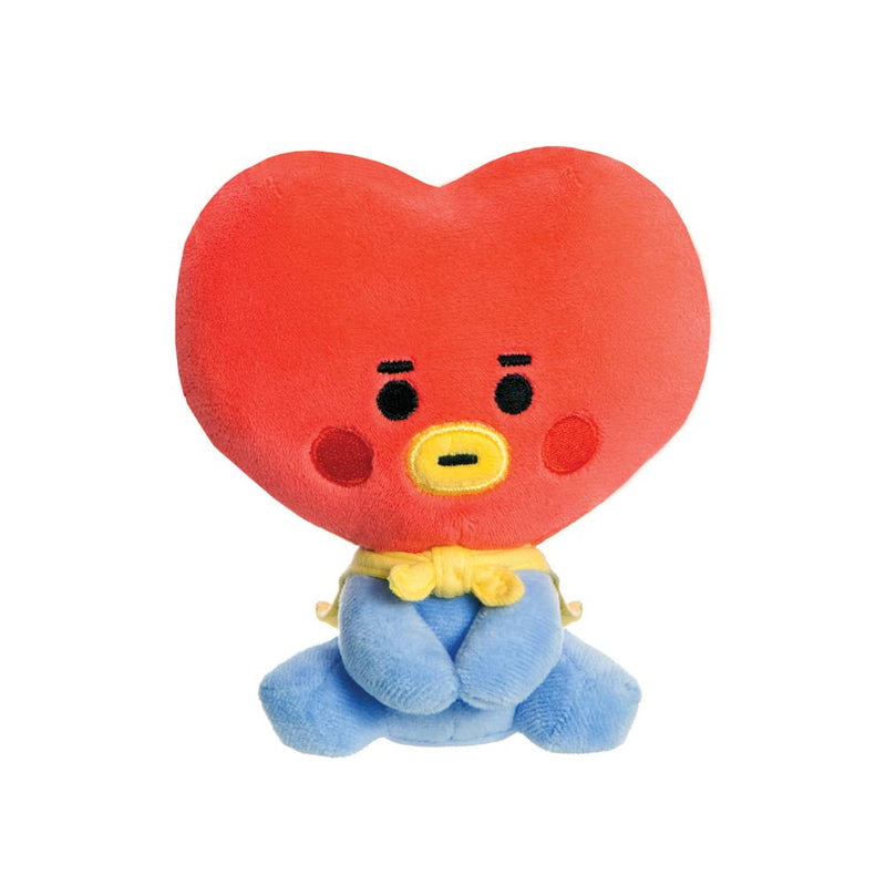 AURORA - BT21 Official Merchandise, Baby TATA Sitting Doll 5In, Soft Toy, Blue and Red, Blue & Red