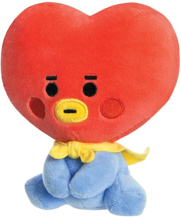 AURORA - BT21 Official Merchandise, Baby TATA Sitting Doll 5In, Soft Toy, Blue and Red, Blue & Red