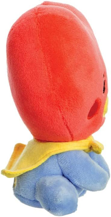 AURORA - BT21 Official Merchandise, Baby TATA Sitting Doll 5In, Soft Toy, Blue and Red, Blue & Red
