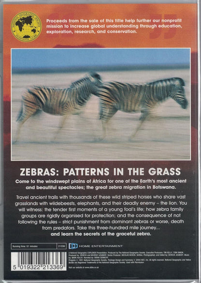 National Geographic - Zebras, Patterns in The Grass DVD