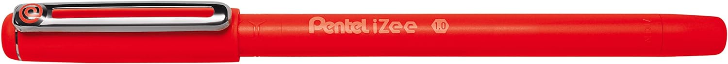 Pentel BX460-B IZee - Bolígrafo con capuchón (punta de 0,5 mm, 12 unidades), color rojo