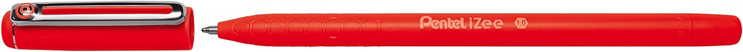 Pentel BX460-B IZee - Bolígrafo con capuchón (punta de 0,5 mm, 12 unidades), color rojo