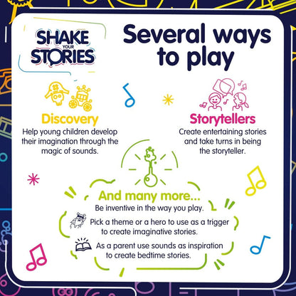TOMY Games T73451 Shake your Stories, Family Game for 2+ players, Board Game For Adults And Kids Suitable From 4, 5, 6+ Years, Blue