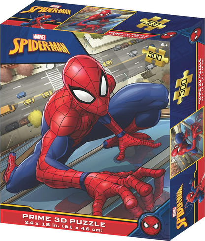 Prime 3D 32647 RD-RS263112 Marvel Spiderman Linsenpuzzle, 500 Teile, bunt, único