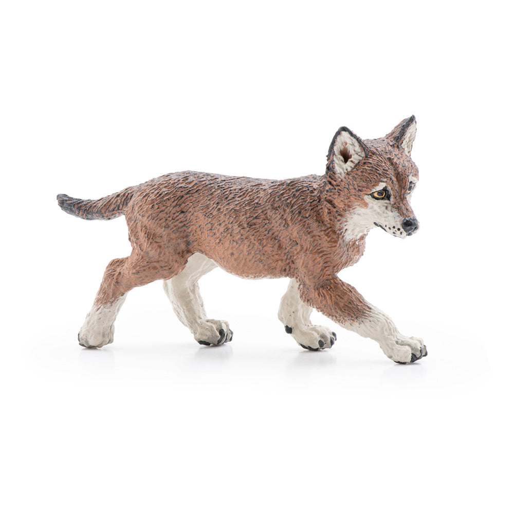 PAPO Wild Animal Kingdom Wolf Cub Toy Figure, Brown (50284)