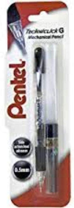 Pentel TS-140220 Techniclick Automatic Pencil with 2 x HB, 0.5mm Lead, Pack of 12 black