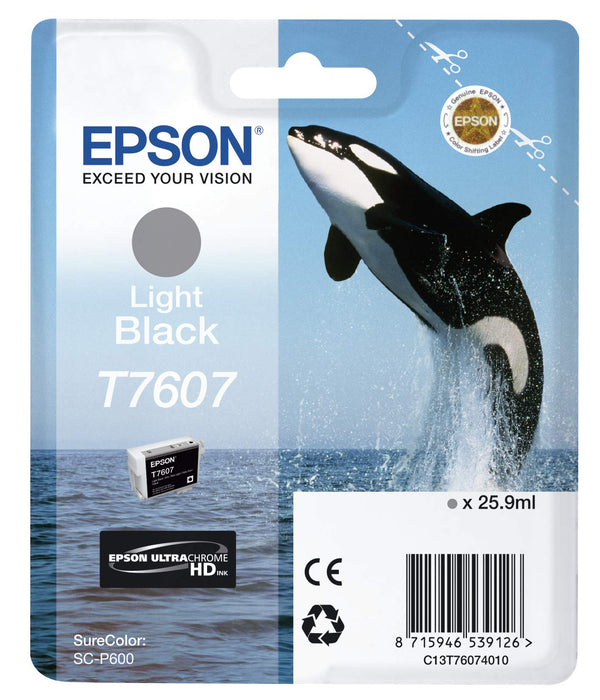 Epson C13T76074010 T7607 Ink Cartridge, Light Black, Genuine