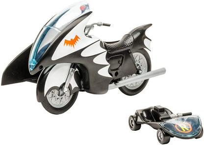 McFarlane Toys, DC Multiverse, DC Retro Batman Batcycle Vehicle Action Figure with Side Car, Collectible DC Retro 1960's TV Figure – Ages 12+
