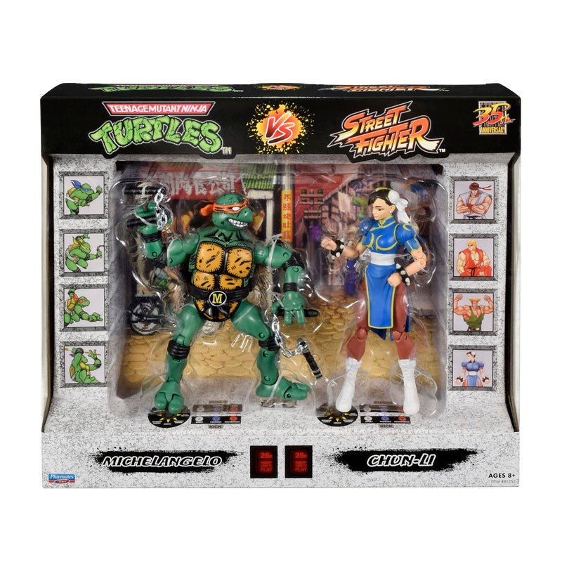 BANDAI P81252 6'' Street Fighter Chun-Li and Michelangelo Ninja Turtle Action Figures with Articulation