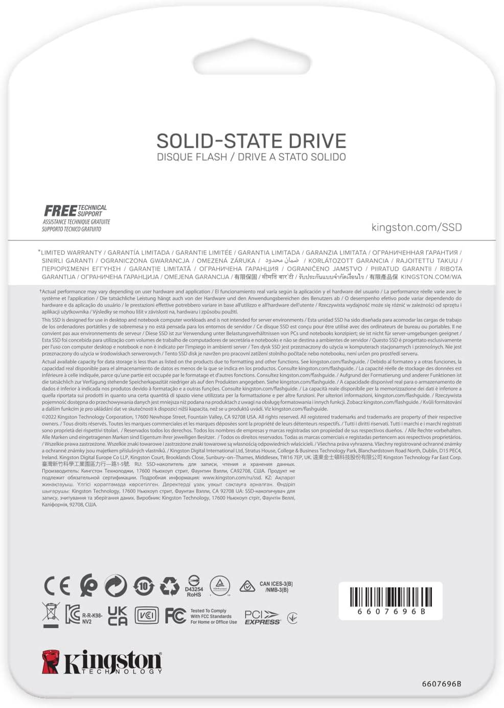 Kingston NV2 NVMe PCIe 4.0 Internal SSD 250GB M.2 2280 - SNV2S/250G