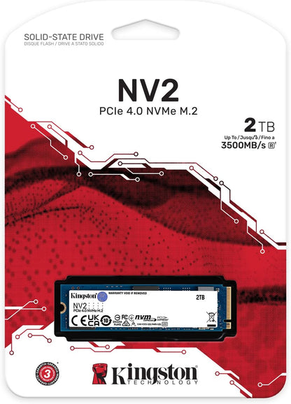 Kingston NV2 NVMe PCIe 4.0 Internal SSD 2TB M.2 2280 -SNV2S/2000G