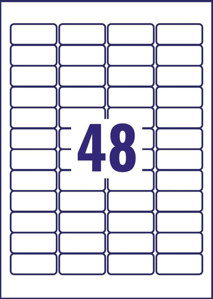 Avery L6113-20 Extra-Strong Adhesive Anti Tamper Security Labels, 48 Labels Per A4 Sheet, White