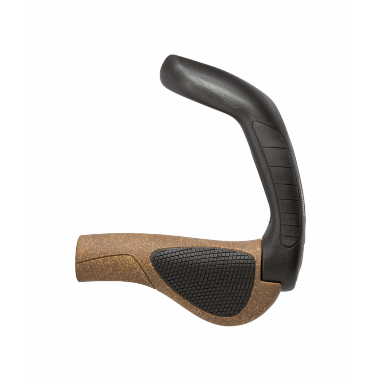 Ergon - GP5 Ergonomische Lock-on Fahrradgriffe mit extra-langem Bar-End | Regular kompatibel | Für Touring & Trekking Bikes | Large | Biokork
