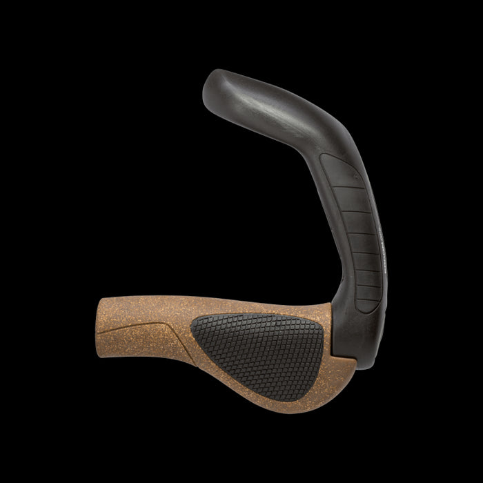 Ergon - GP5 Ergonomische Lock-on Fahrradgriffe mit extra-langem Bar-End | Regular kompatibel | Für Touring & Trekking Bikes | Large | Biokork