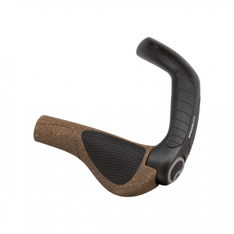 Ergon - GP5 Ergonomische Lock-on Fahrradgriffe mit extra-langem Bar-End | Regular kompatibel | Für Touring & Trekking Bikes | Large | Biokork