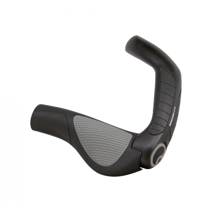 Ergon - GP5 Ergonomic Lock-on Bicycle Handlebar Grips with Extended Bar End Support | Regular, Gripshift or Rohloff/Nexus Compatible | for Hybrid Bikes | Two Sizes | Black/Gray or Biokork
