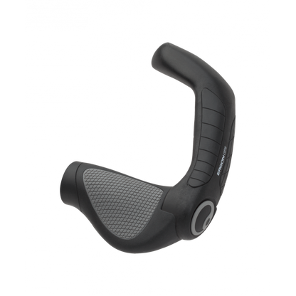 Ergon - GP5 Ergonomic Lock-on Bicycle Handlebar Grips with Extended Bar End Support | Regular, Gripshift or Rohloff/Nexus Compatible | for Hybrid Bikes | Two Sizes | Black/Gray or Biokork