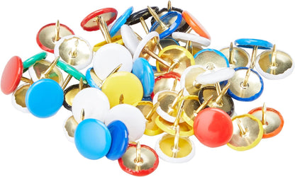 Whitecroft Essentials 26151 Value 9.5mm Drawing Pin - Assorted Colour (Pack of 50
