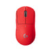 Logitech G PRO X SUPERLIGHT Wireless Gaming Mouse, HERO 25K Sensor, Ultra-light with 63g, 5 Programmable Buttons, 70 hours Battery Life, Zero Additive PTFE Feet, PC/Mac - EWR - Red Gamer Mouse Mouse Red