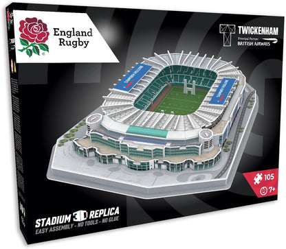 Pro Lion 3D Jigsaw Puzzle of Twickenham Stadium - 105 Pieces | Home of English Rugby | England Rugby Puzzle Gifts for Adults & Kids Aged 8 & Up | Games for Creative Fans