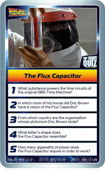 Top Trumps WM02697-EN1-6 Quiz, Trivia Game Based on The Classic Back to The Future Movie, for Ages 12 and Up Card