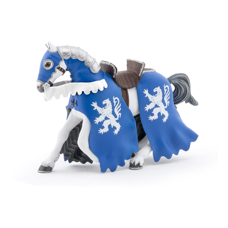 PAPO Fantasy World Horse of Lion Knight with Spear Toy Figure, White/Blue (39759)